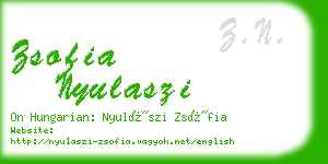 zsofia nyulaszi business card